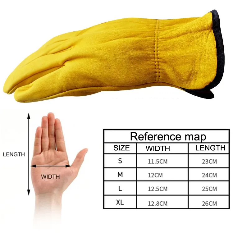 1 Pair JJ-1011 Genuine Leather Outdoor Wear-resistant Gardening Gloves, Size: L