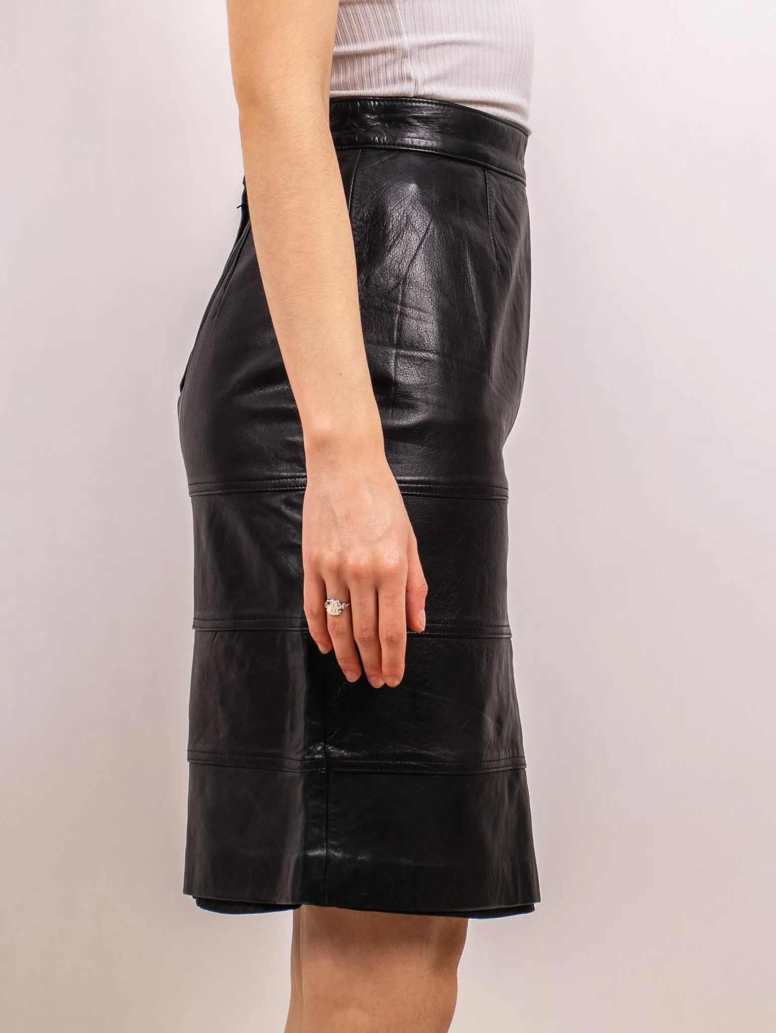 1980's 'debbie schuchat' leather skirt