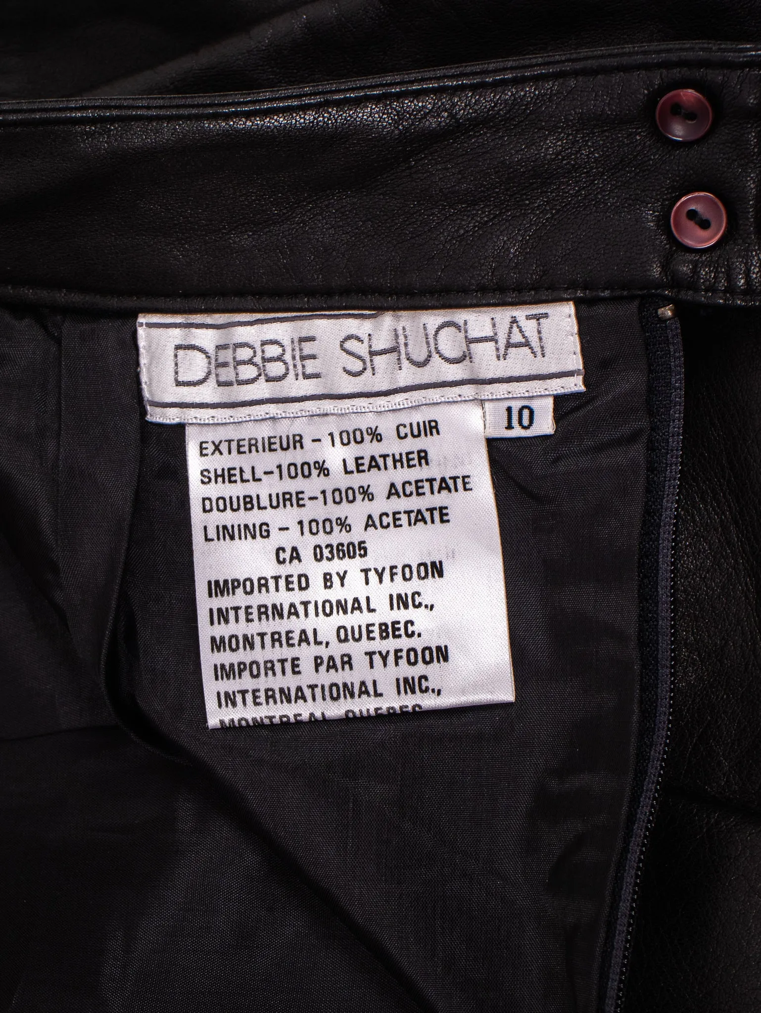 1980's 'debbie schuchat' leather skirt