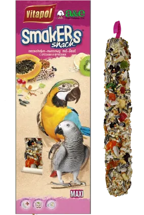 A&E Smakers Parrot Fruit Maxi Stick Treat 2 Pack