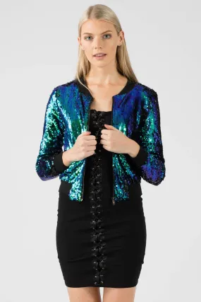 Aftershock London Sequin Bomber Jacket