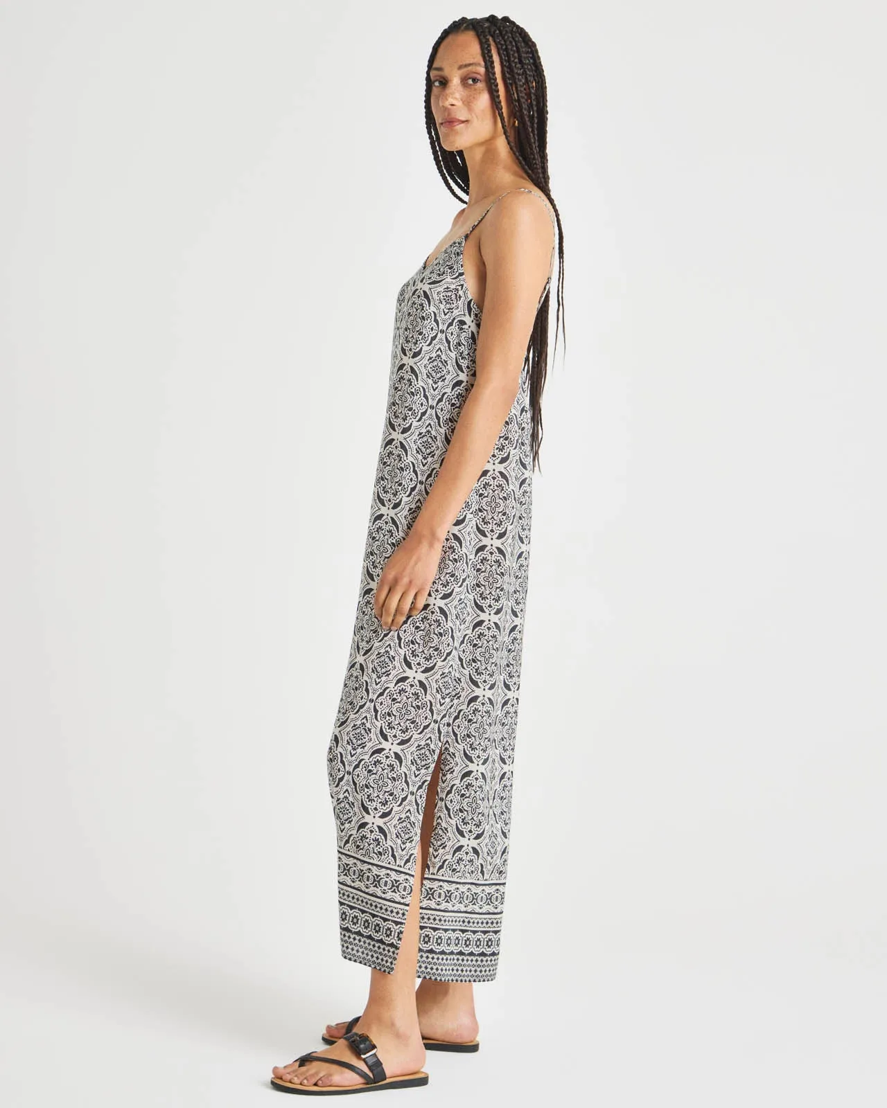 Alessandra Duomo Print Silk Dress