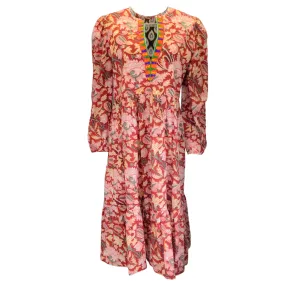 Alix of Bohemia Red Multi Cotton Paradise Bird Dress