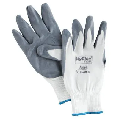 Ansell HyFlex Foam Gloves, 11, Gray/White, 103346