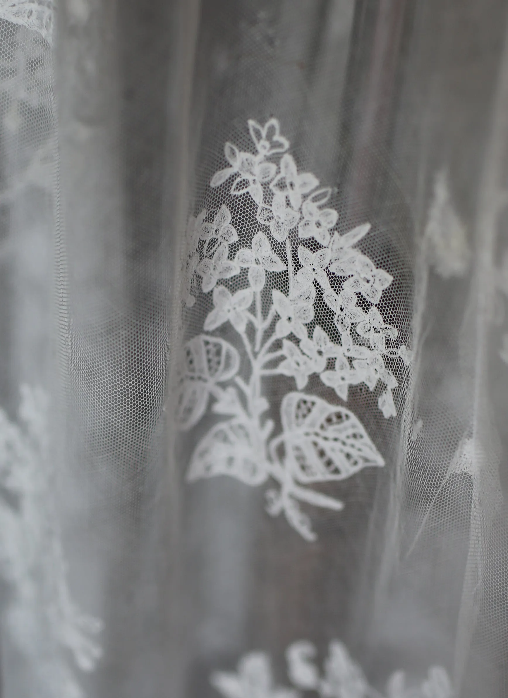 Antique Edwardian Ivory Lace Tulle Wedding Dress