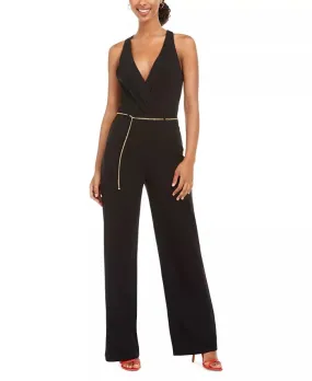 As U Wish Junior's Jumpsuit With Chain Belt Black