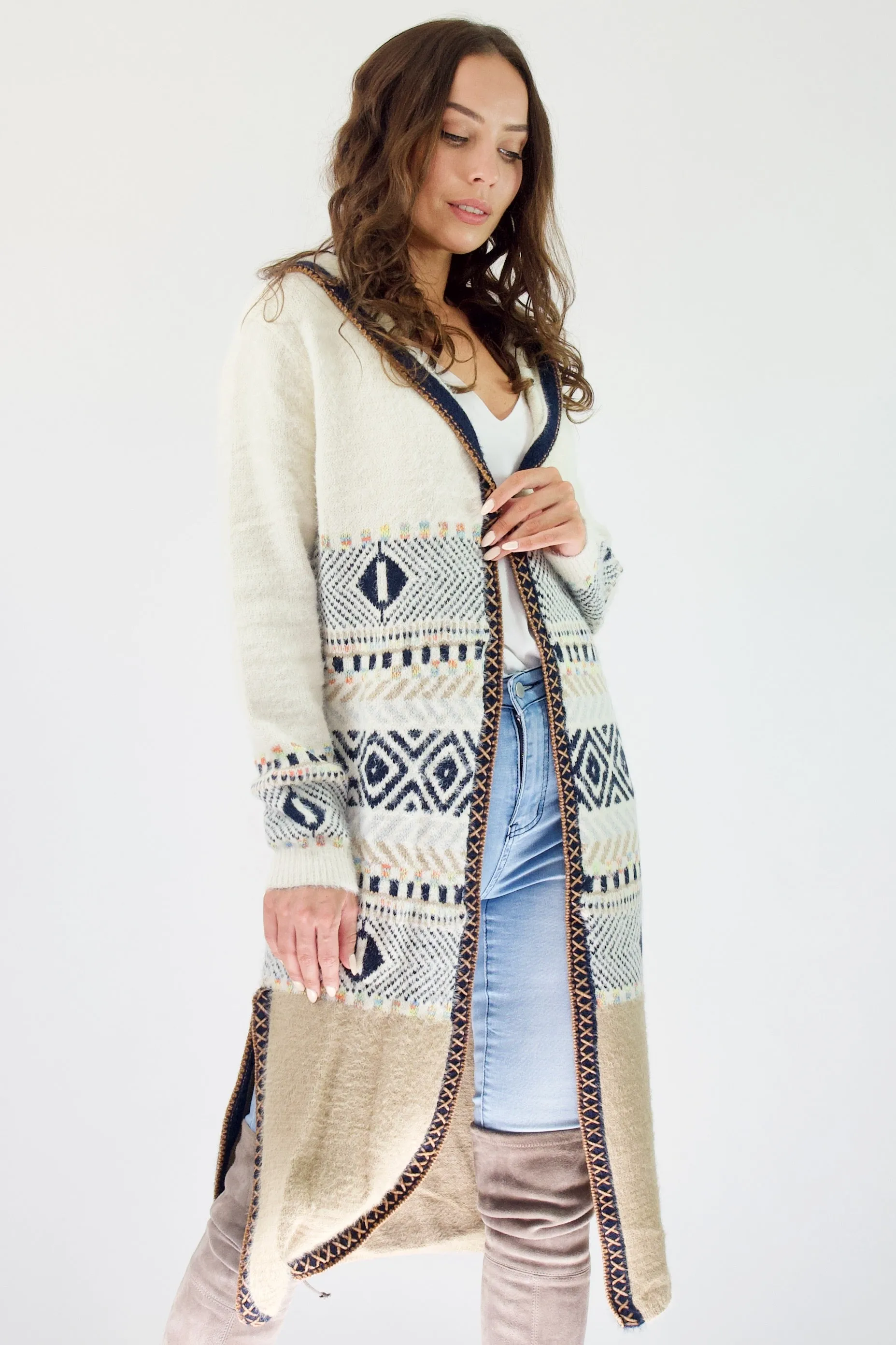 Asa Cardi - White/Multicolour