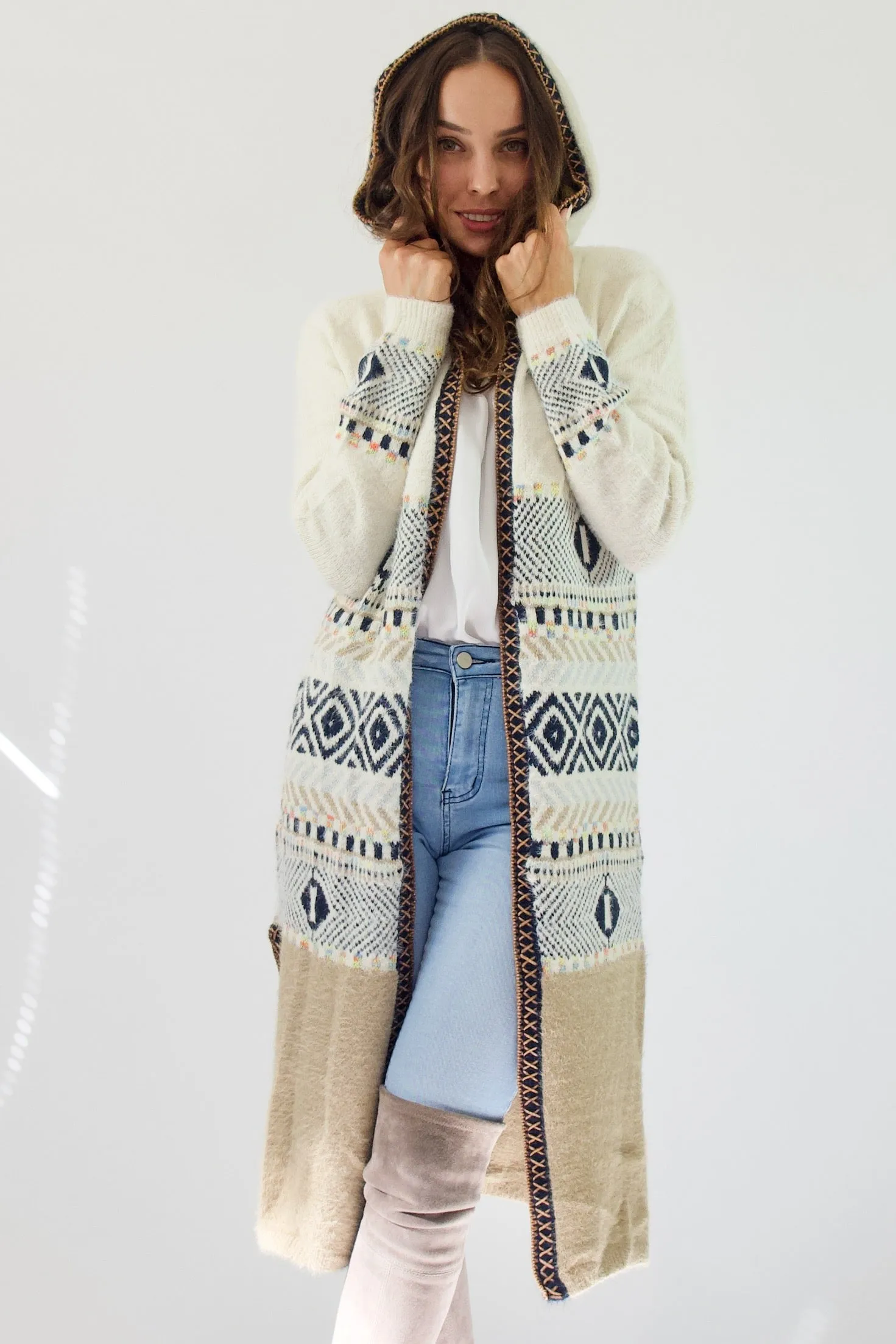 Asa Cardi - White/Multicolour