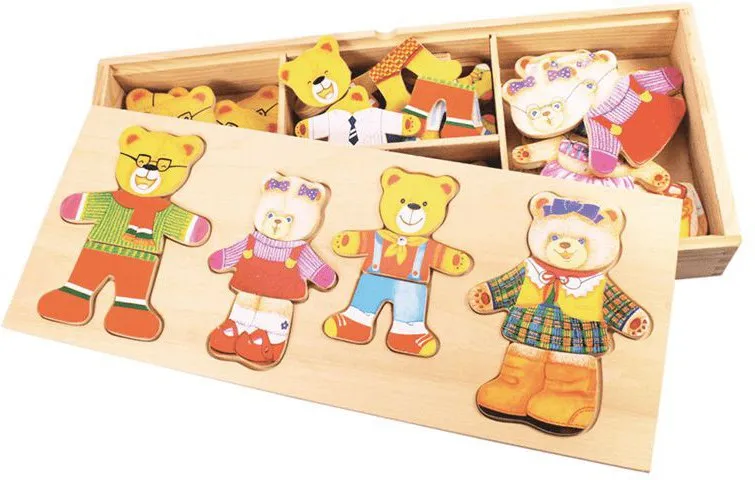 Bear Family - Wooden Dress Up Set