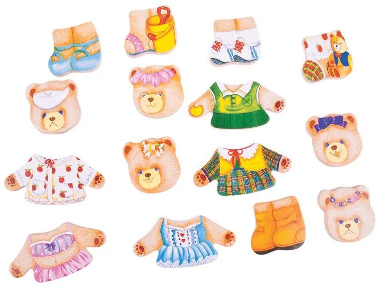 Bear Family - Wooden Dress Up Set