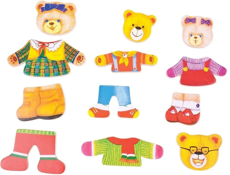 Bear Family - Wooden Dress Up Set