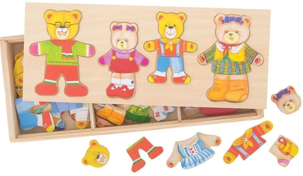 Bear Family - Wooden Dress Up Set