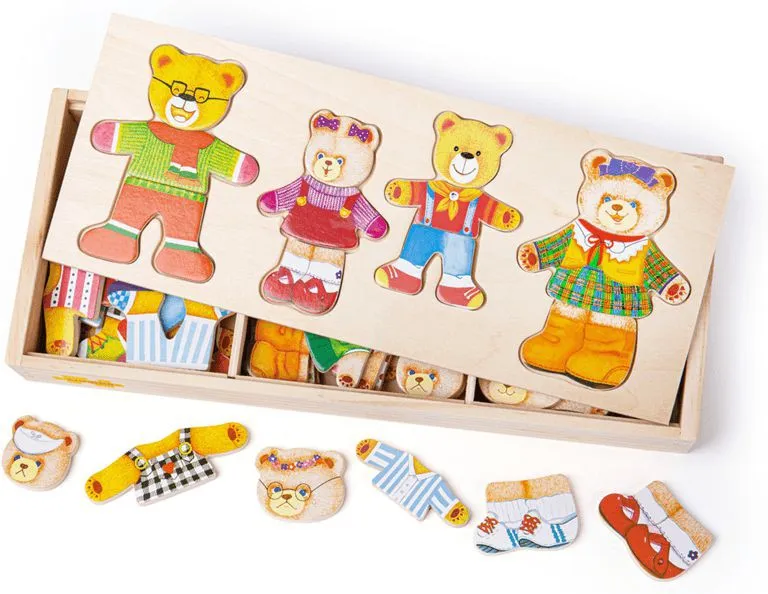 Bear Family - Wooden Dress Up Set