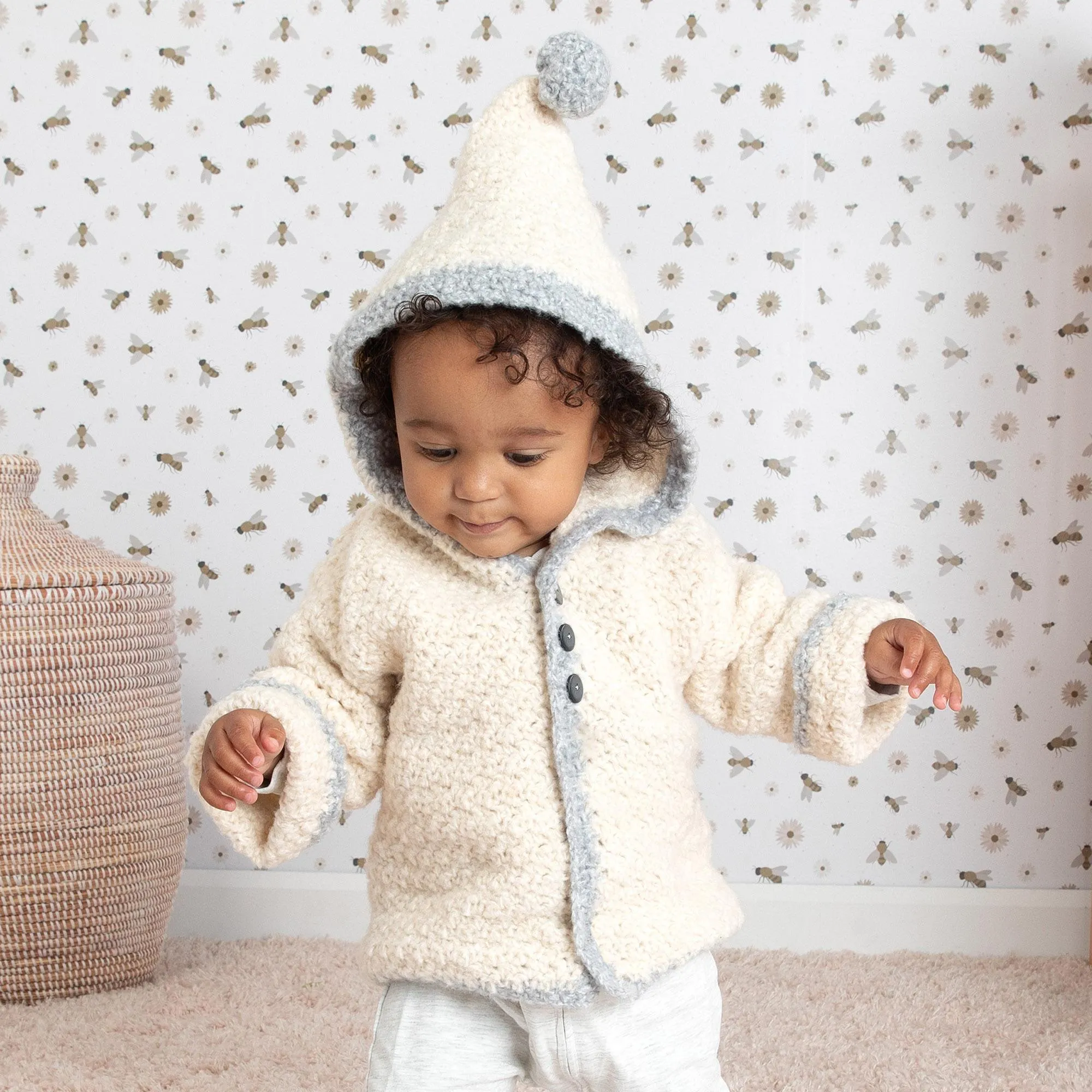 Bernat Crochet Baby Jacket with Hood