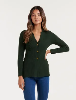 Beth Petite Collar Knit Cardigan