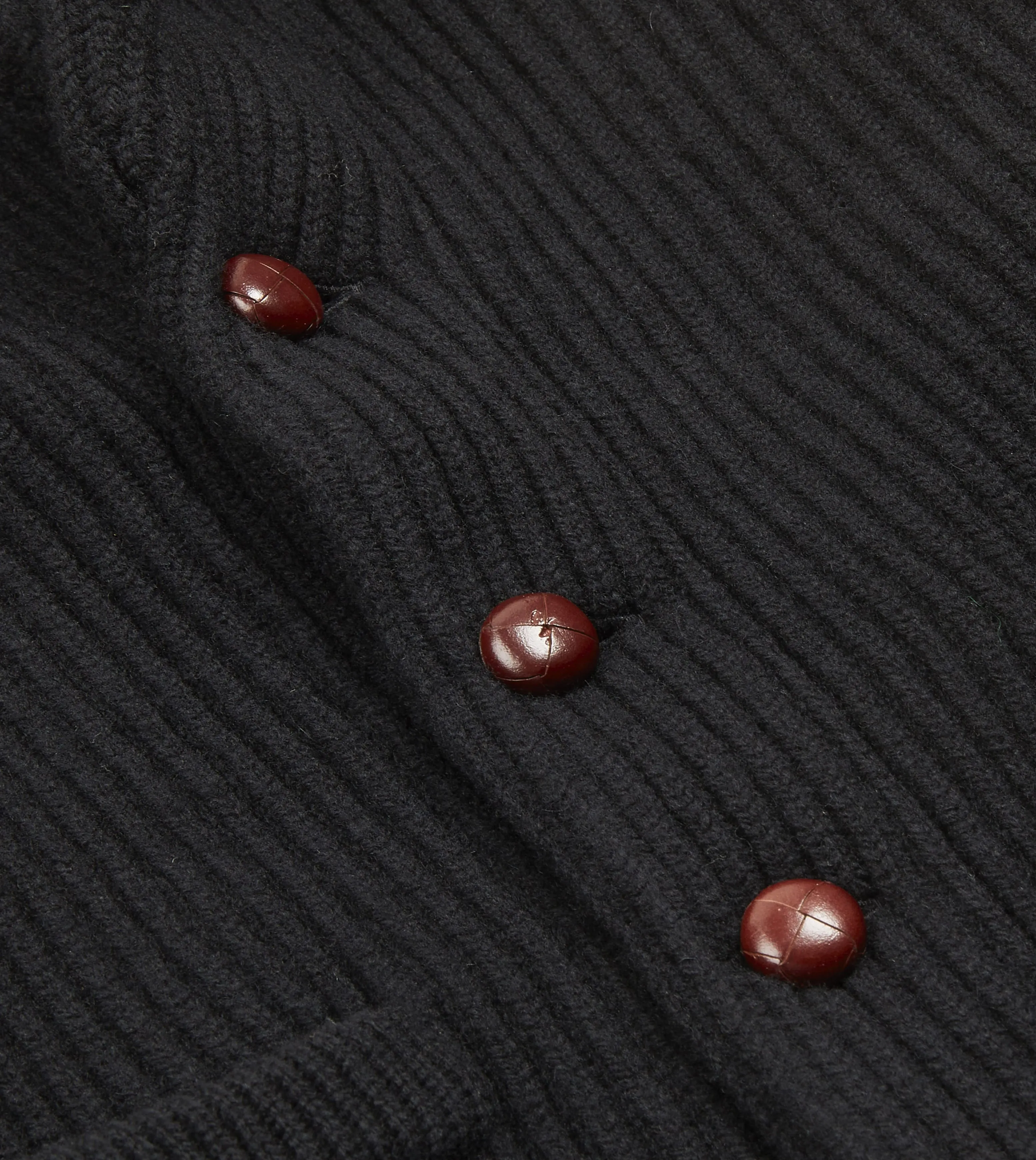 Black Lambswool Shawl Collar Cardigan