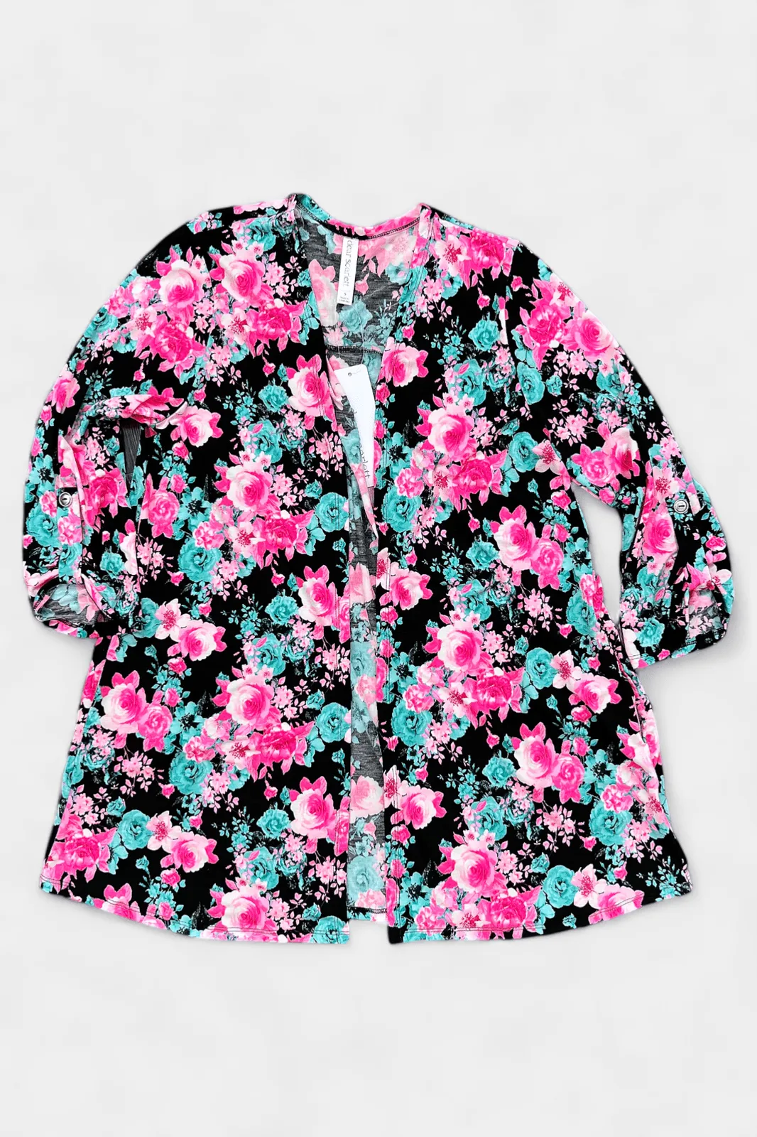 Black Multi Flower Lizzy Cardigan [NO RETURNS]