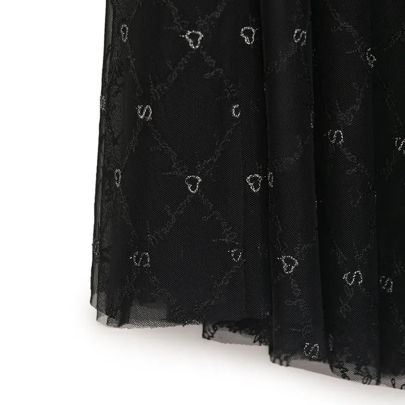 Black Tulle Midi Skirts