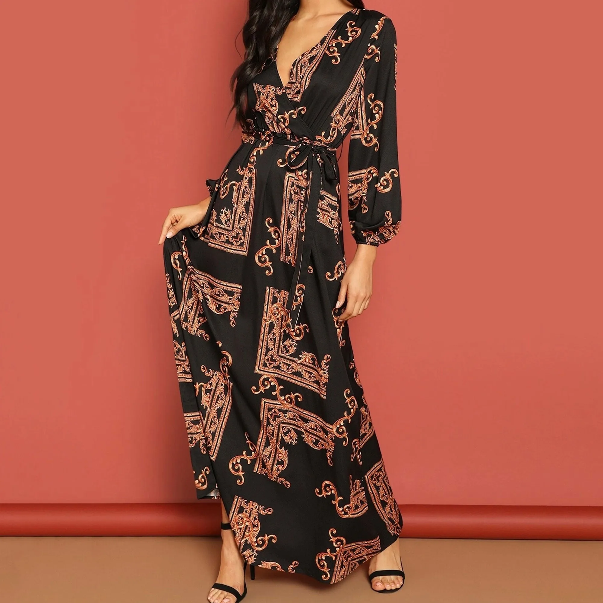 Bohemian Printed Maxi Dress J5795