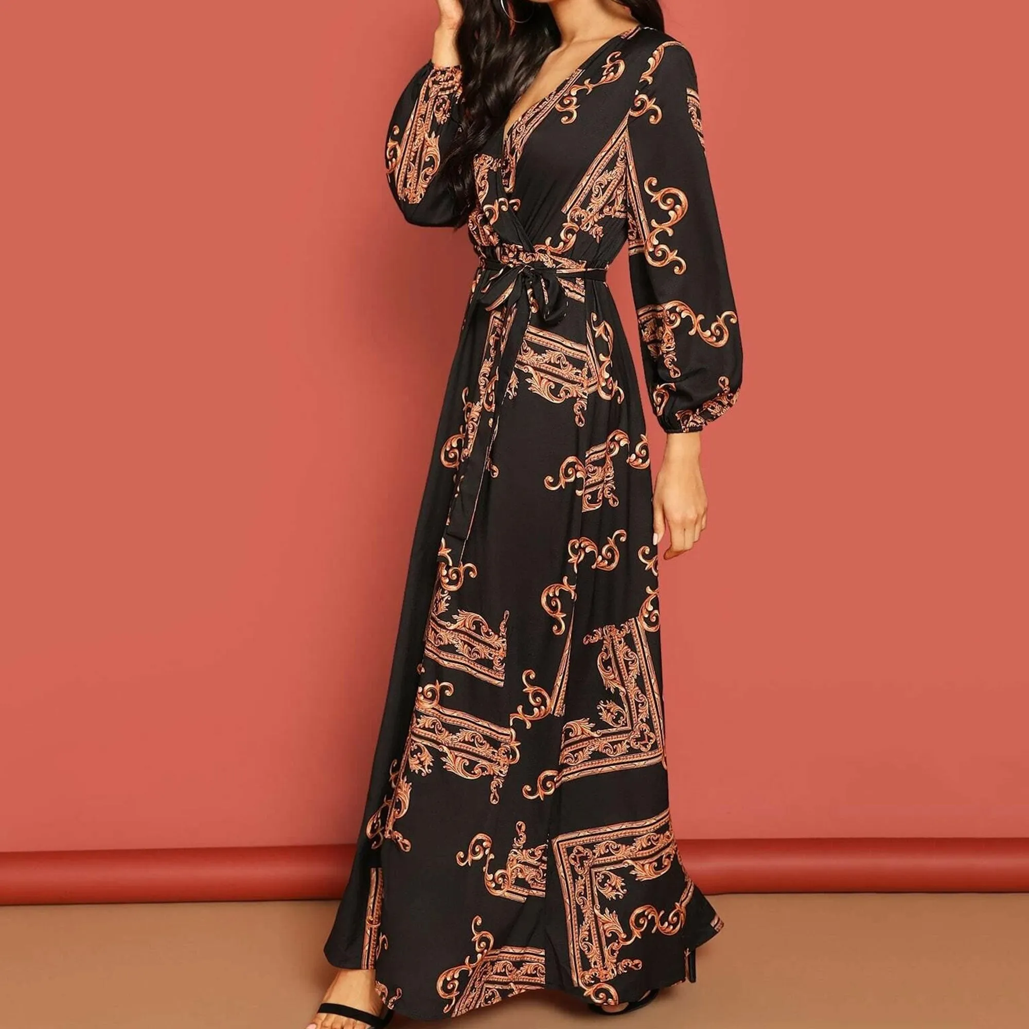 Bohemian Printed Maxi Dress J5795