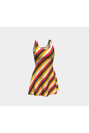 Bold Sultry Stripes Flare Dress