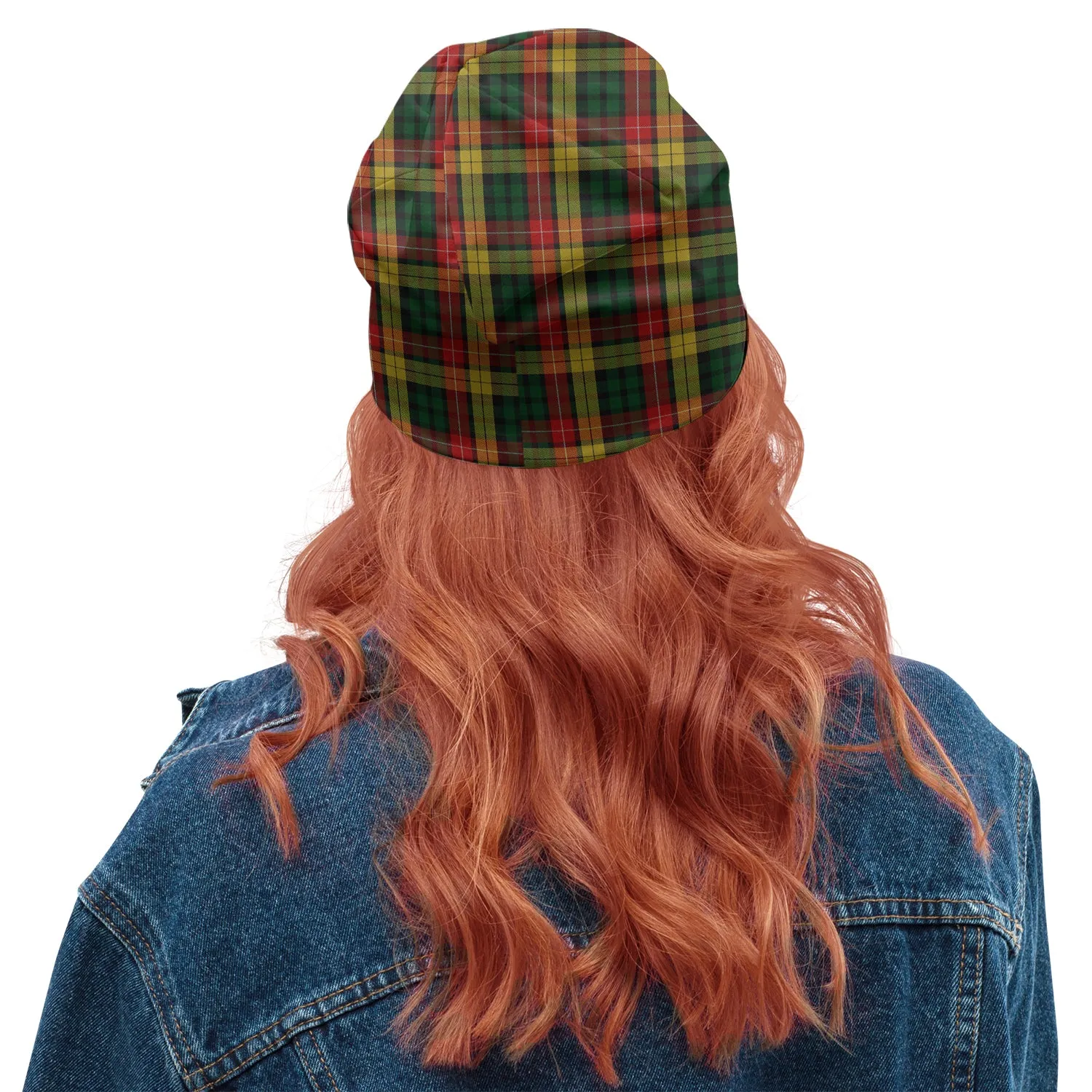 Buchanan Tartan Beanies Hat with Family Crest