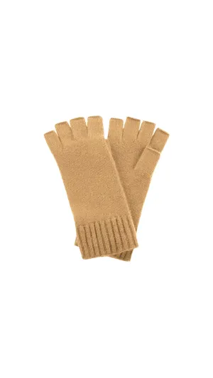 Cashmere Fingerless Glove - Baby Camel