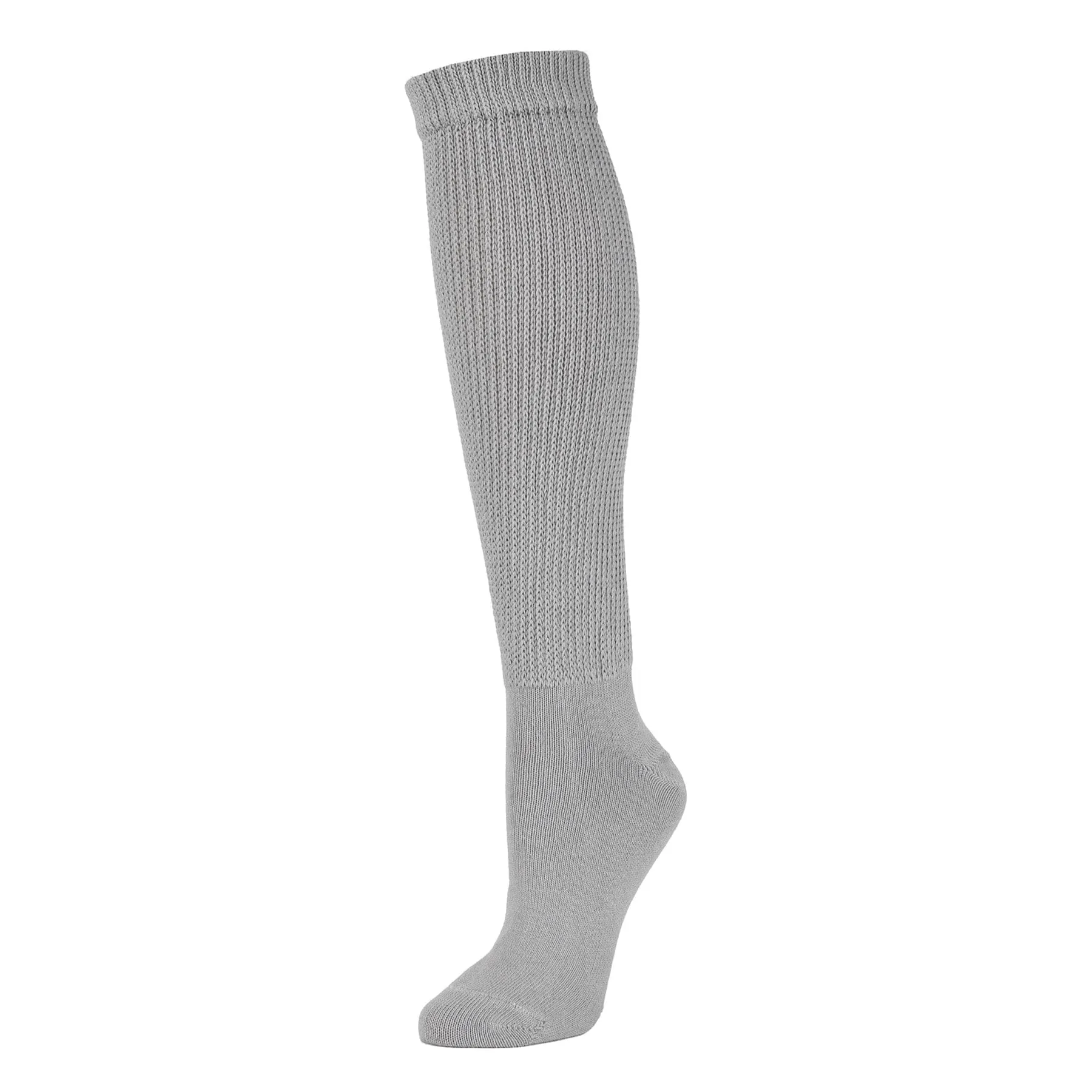 Chunky Knit Organic Cotton Slouch Knee Socks - Heather