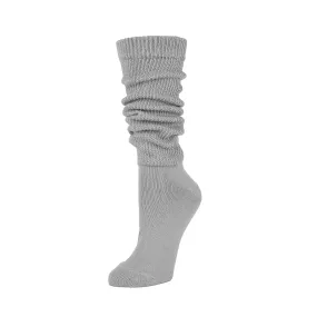 Chunky Knit Organic Cotton Slouch Knee Socks - Heather