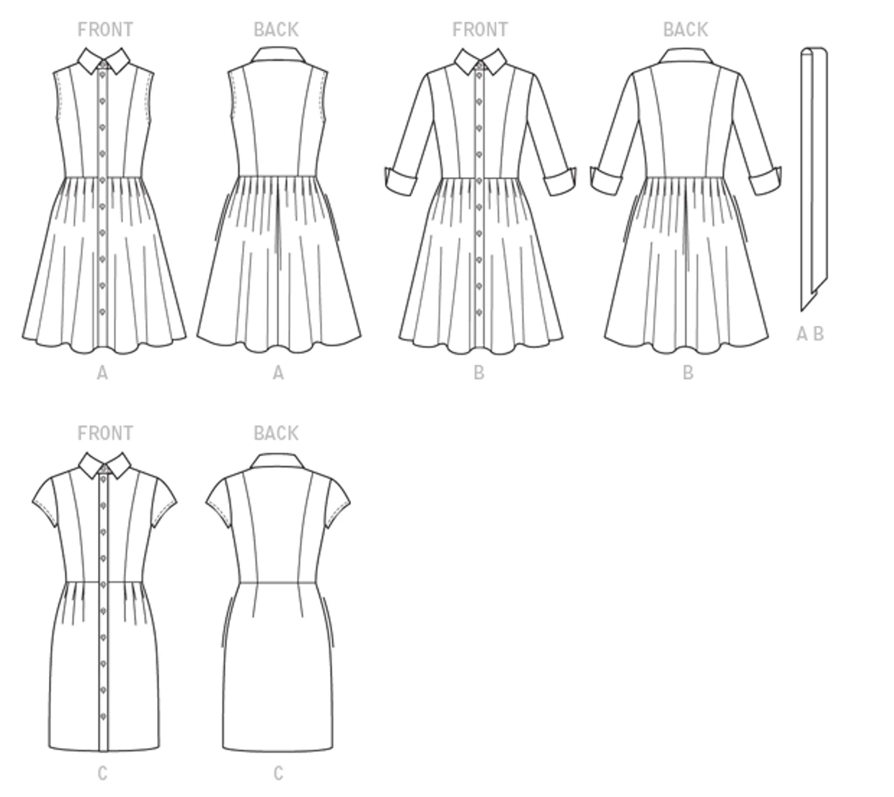 CLEARANCE • Butterick Pattern B6333 Shirtdress & Sash (Misses'/Miss Petite/Women's/Women Petite)