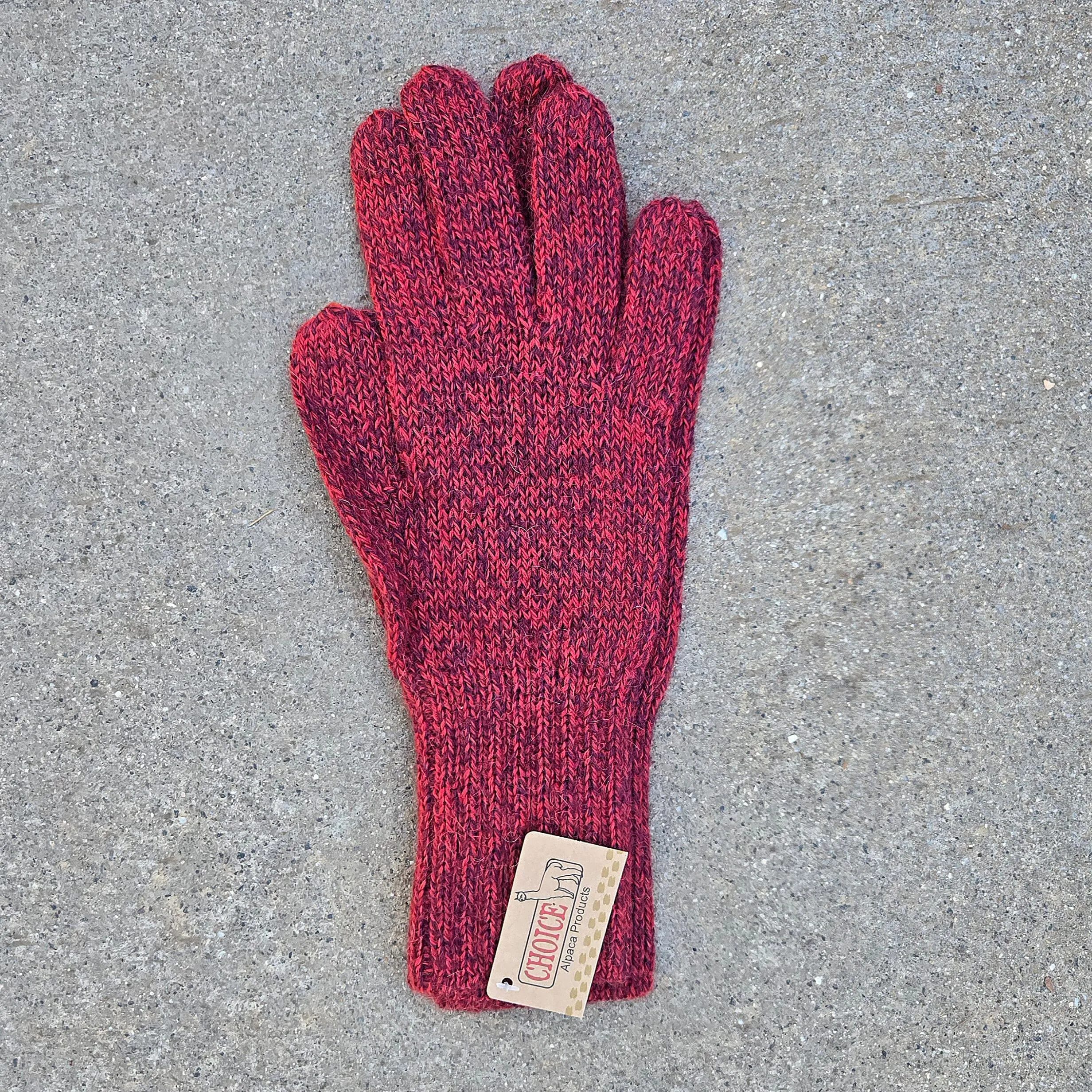 Colorful 100% Alpaca Full Fingered Knit Alpaca Gloves