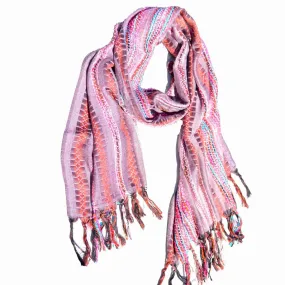 Contentment Pink Striped Scarf