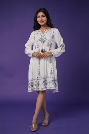 Cotton Dress with Embroidered work