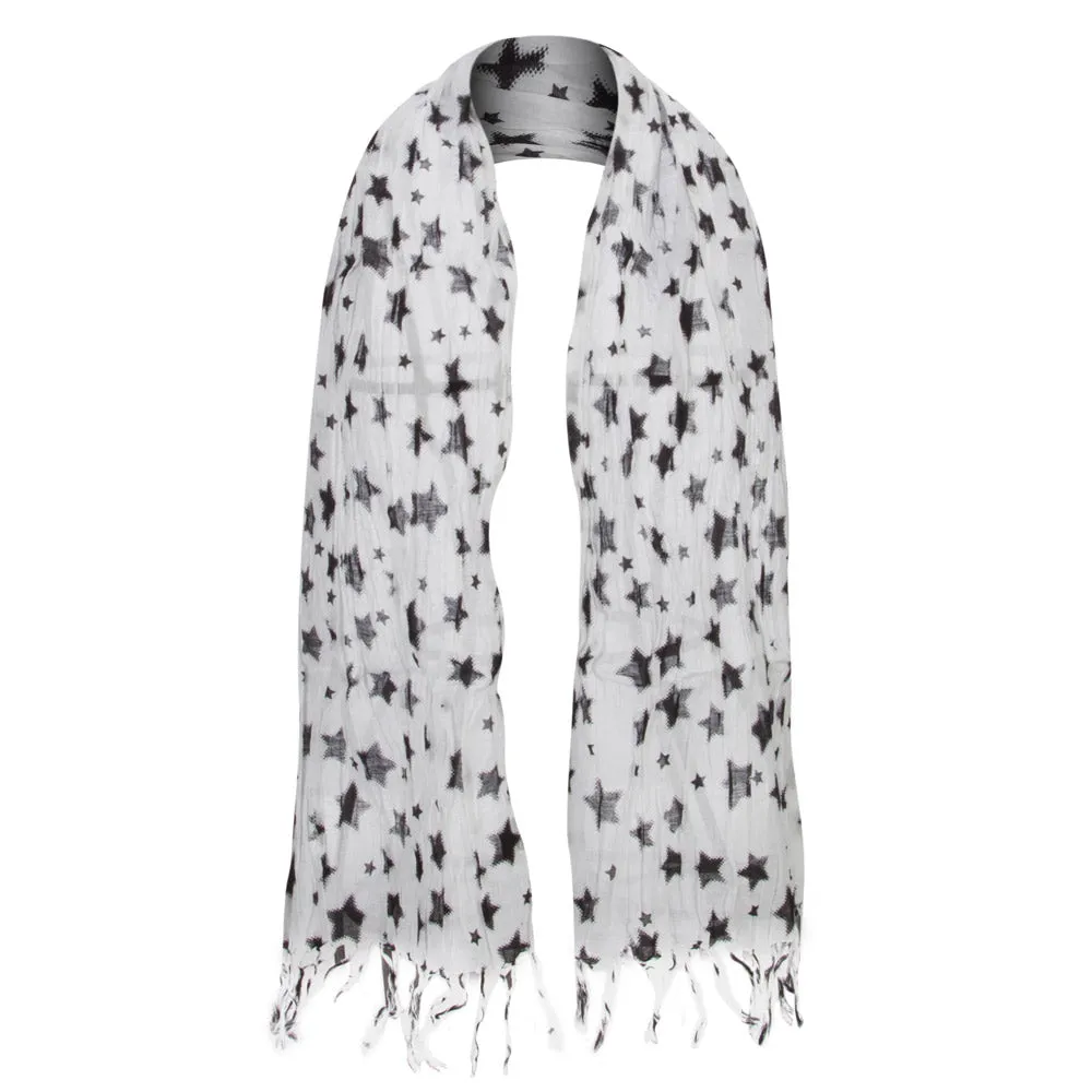 Cotton Scarf with Stars