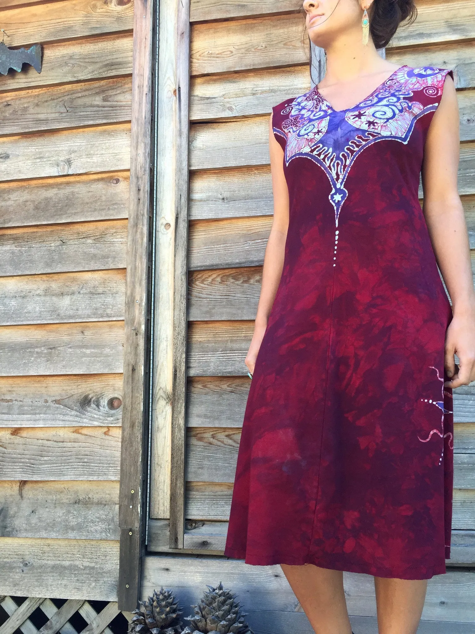 Cranberry Country Organic Cotton Batik Dress