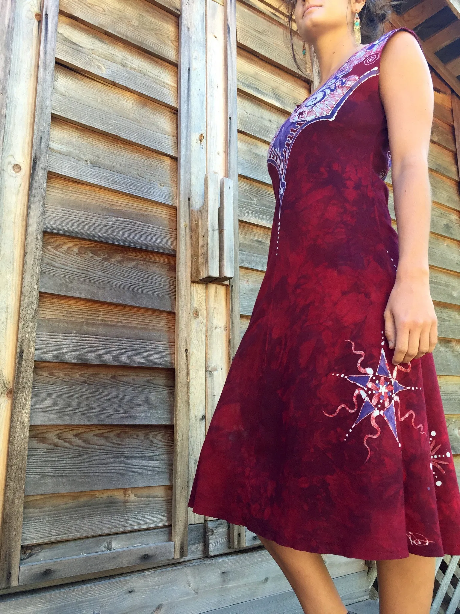 Cranberry Country Organic Cotton Batik Dress