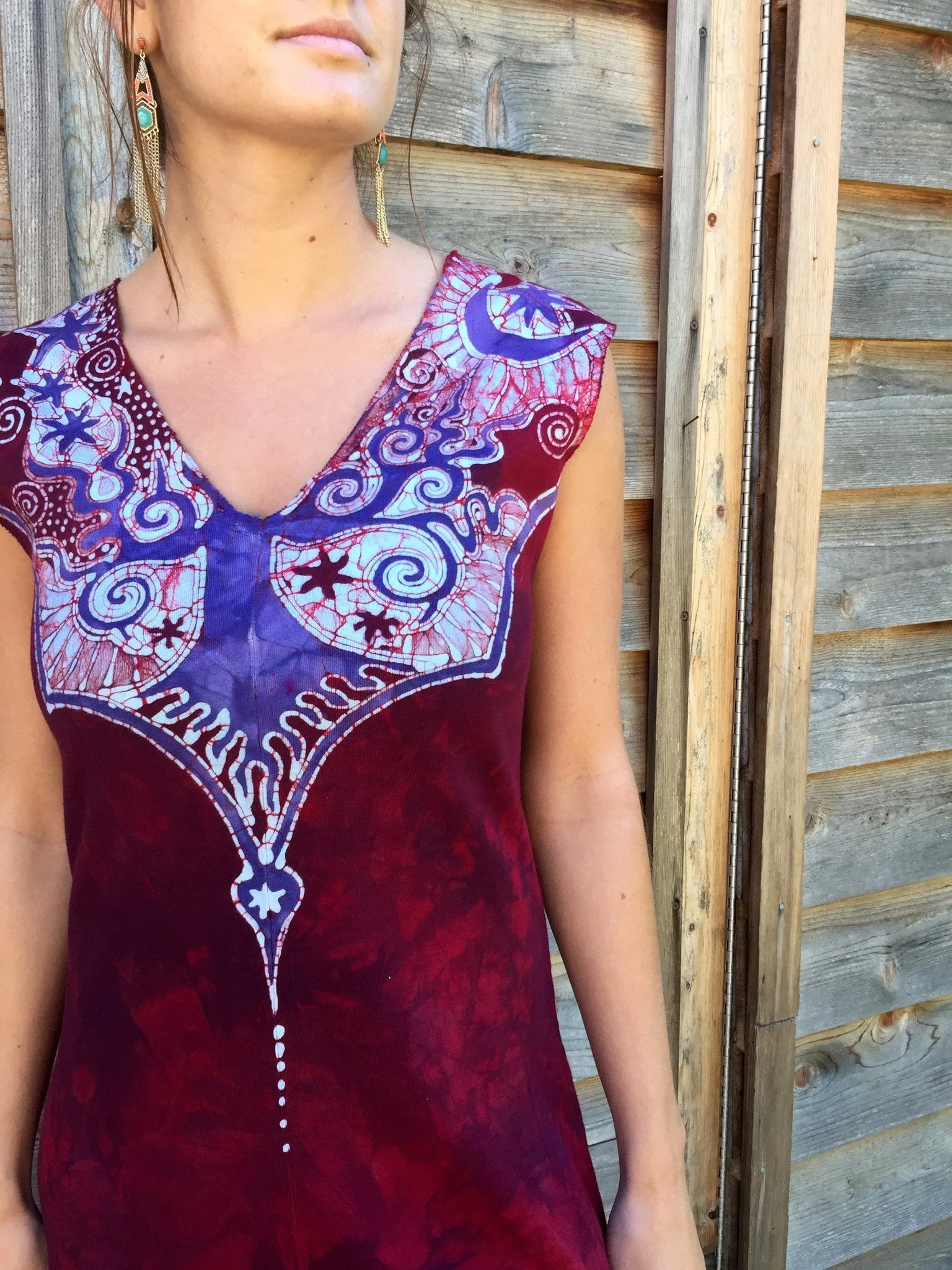 Cranberry Country Organic Cotton Batik Dress