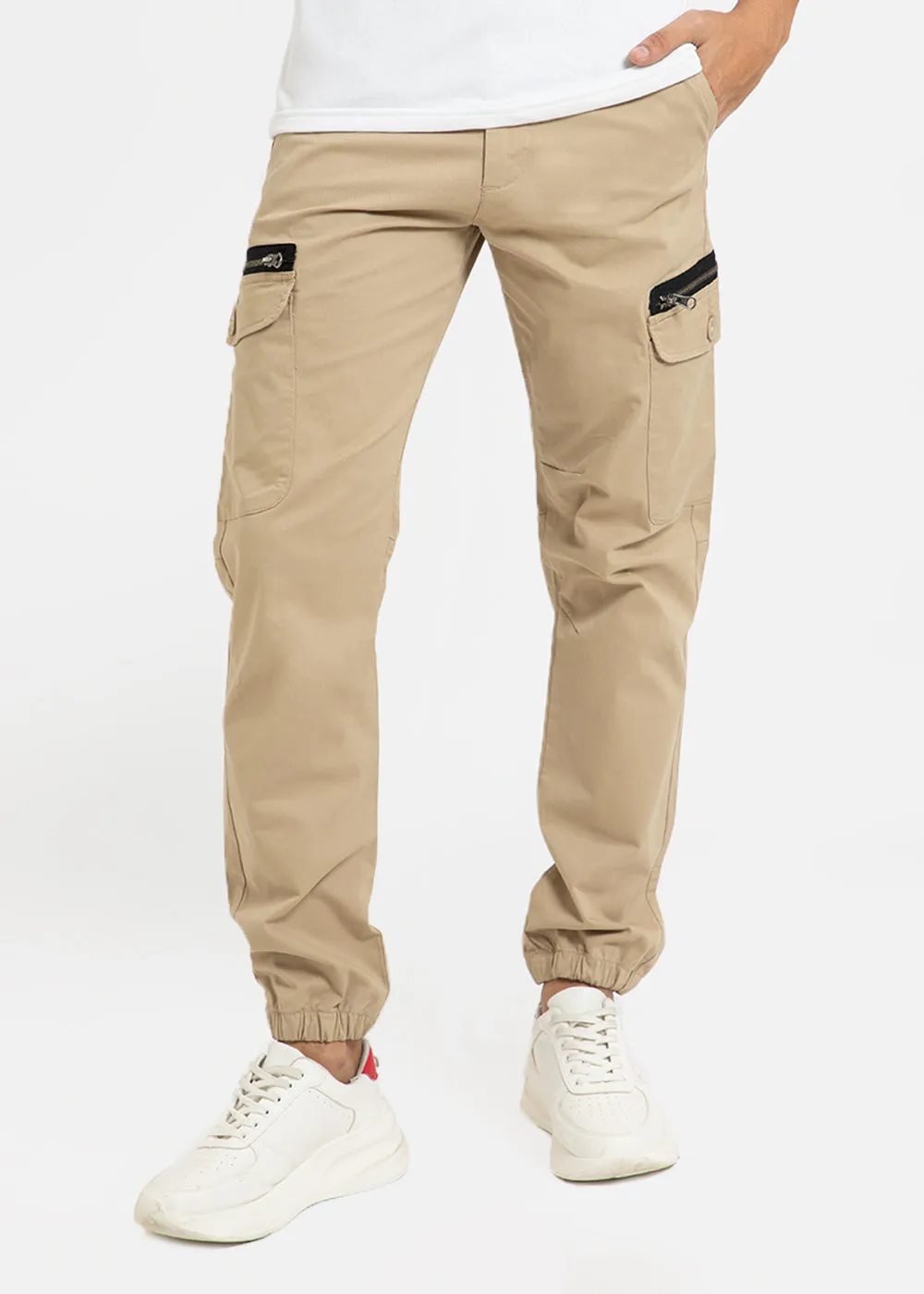 Cream Mist Elasticated Cargo Pant