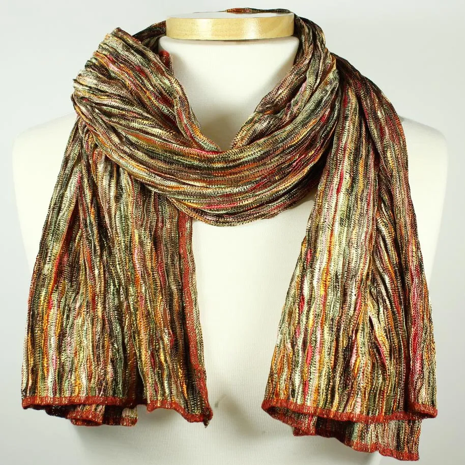 Crinkle knit soft scarf