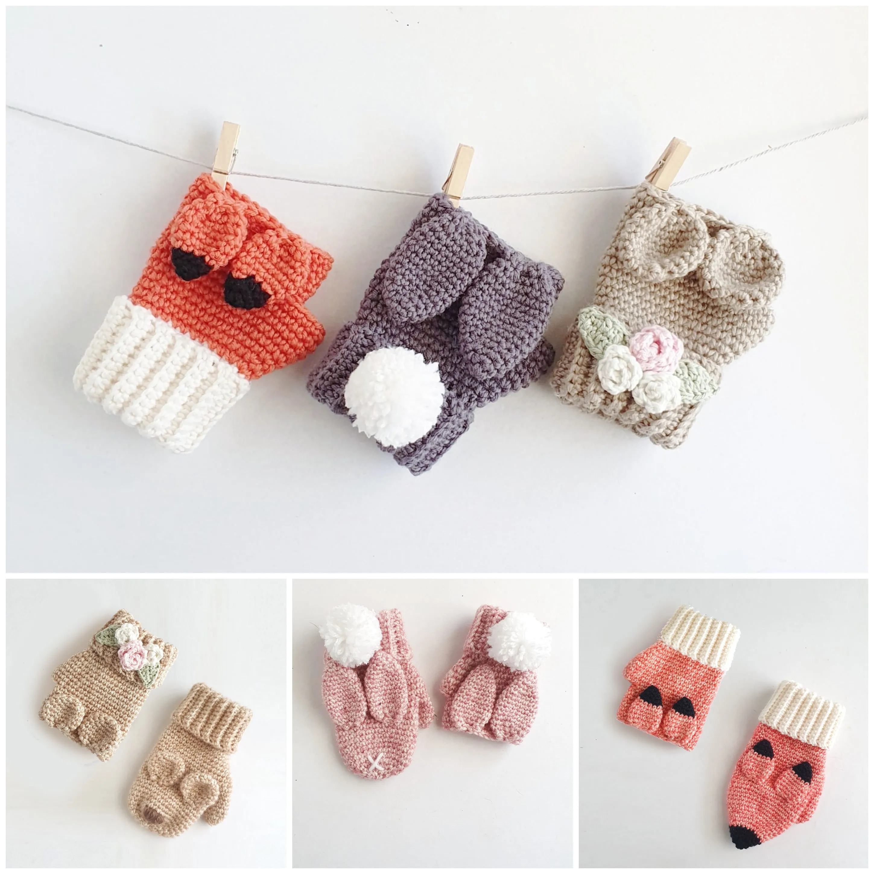 CROCHET PATTERN - Bunny Gloves