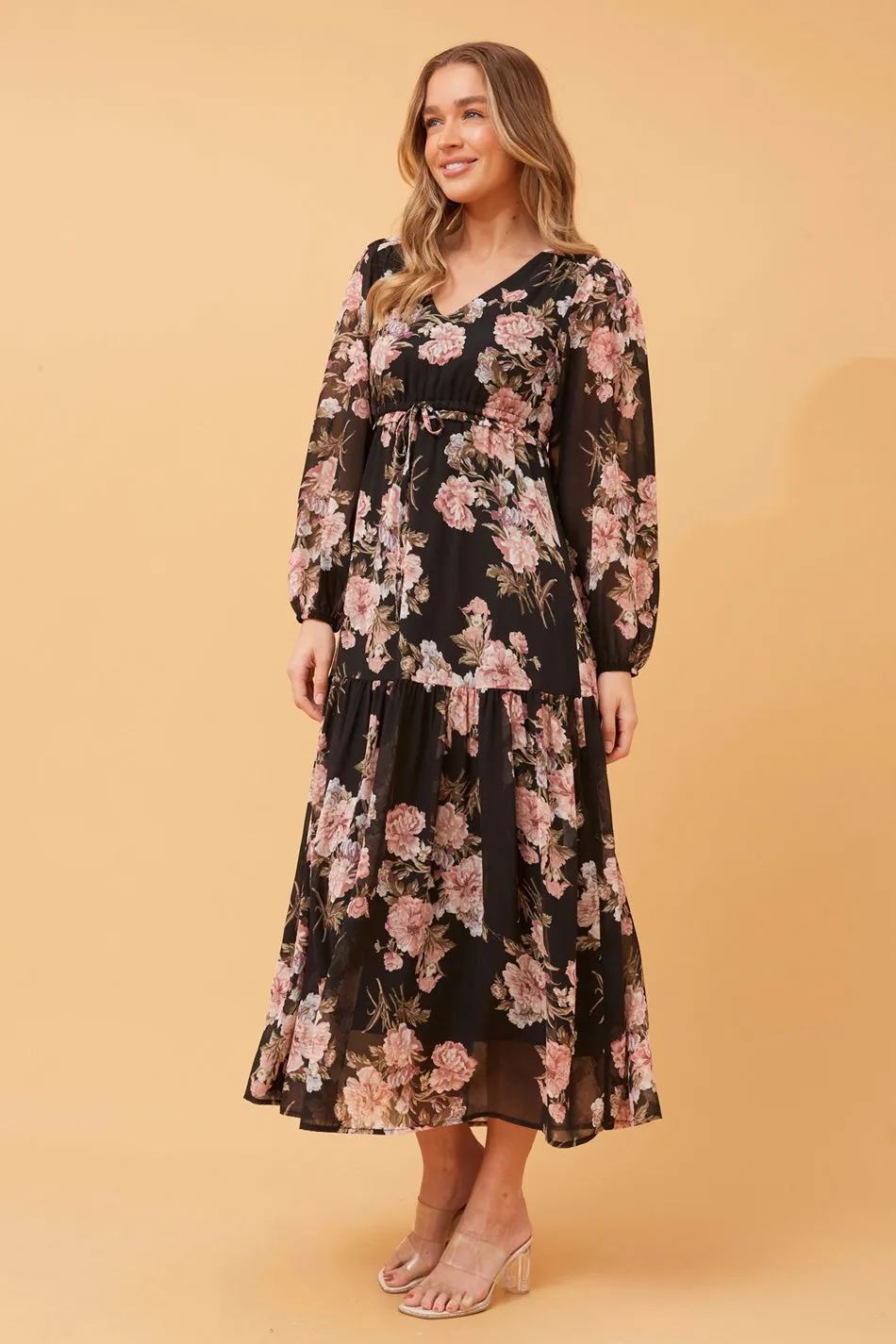 CRYSTELLE FLORAL MAXI DRESS