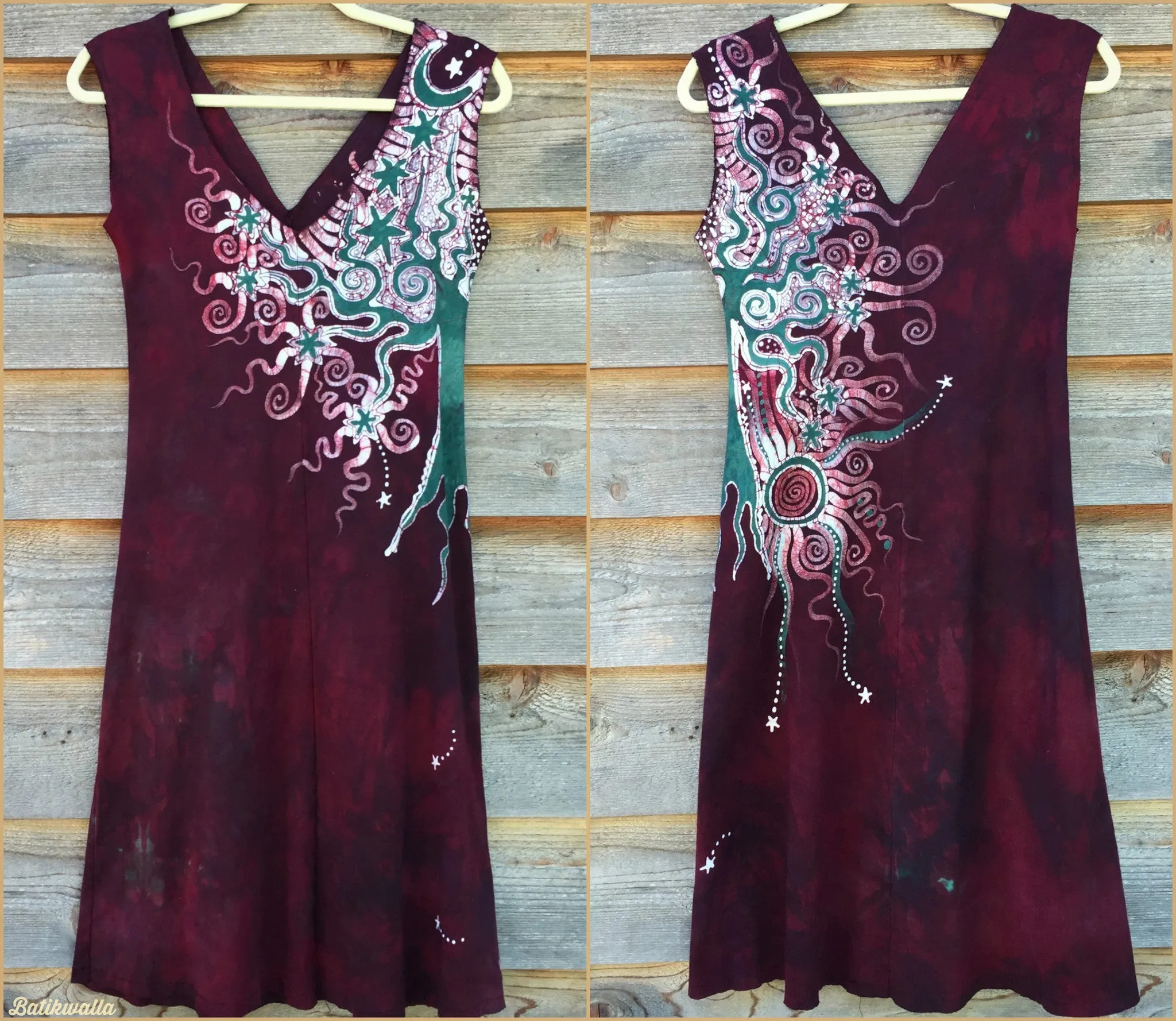 Deep Red Oak Tree Dress