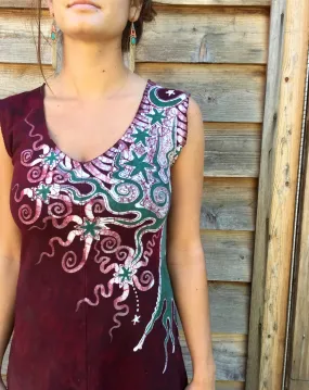 Deep Red Oak Tree Dress