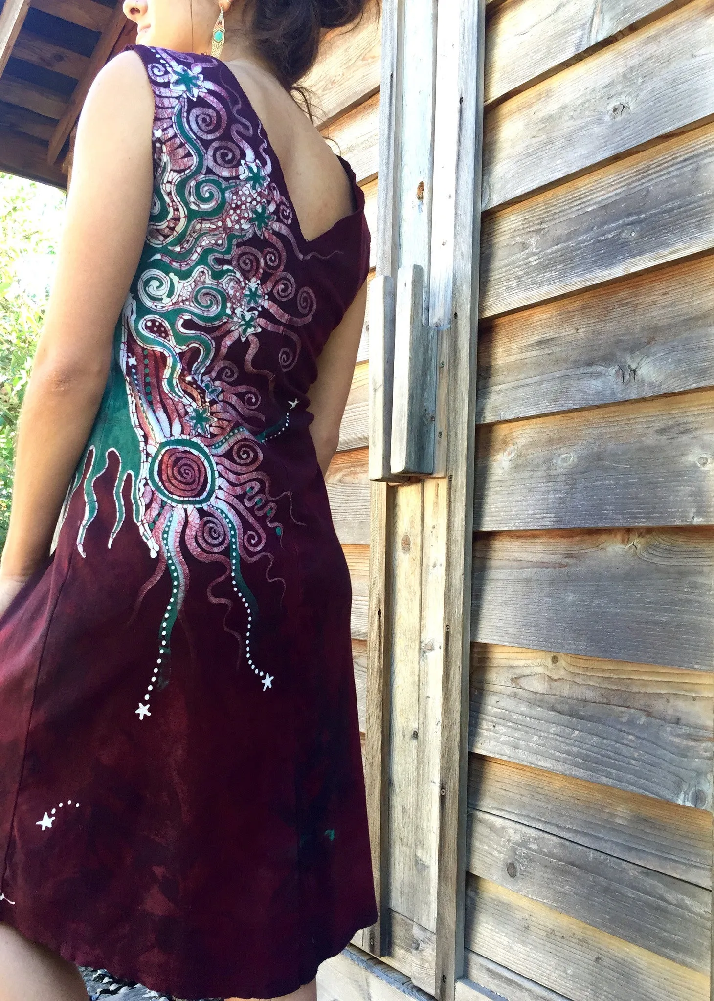 Deep Red Oak Tree Dress