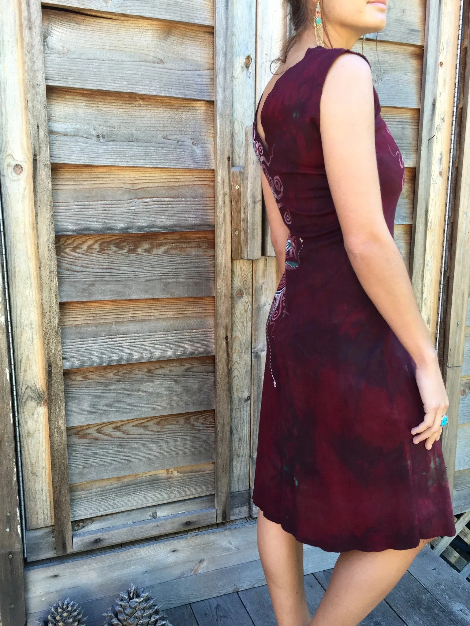 Deep Red Oak Tree Dress