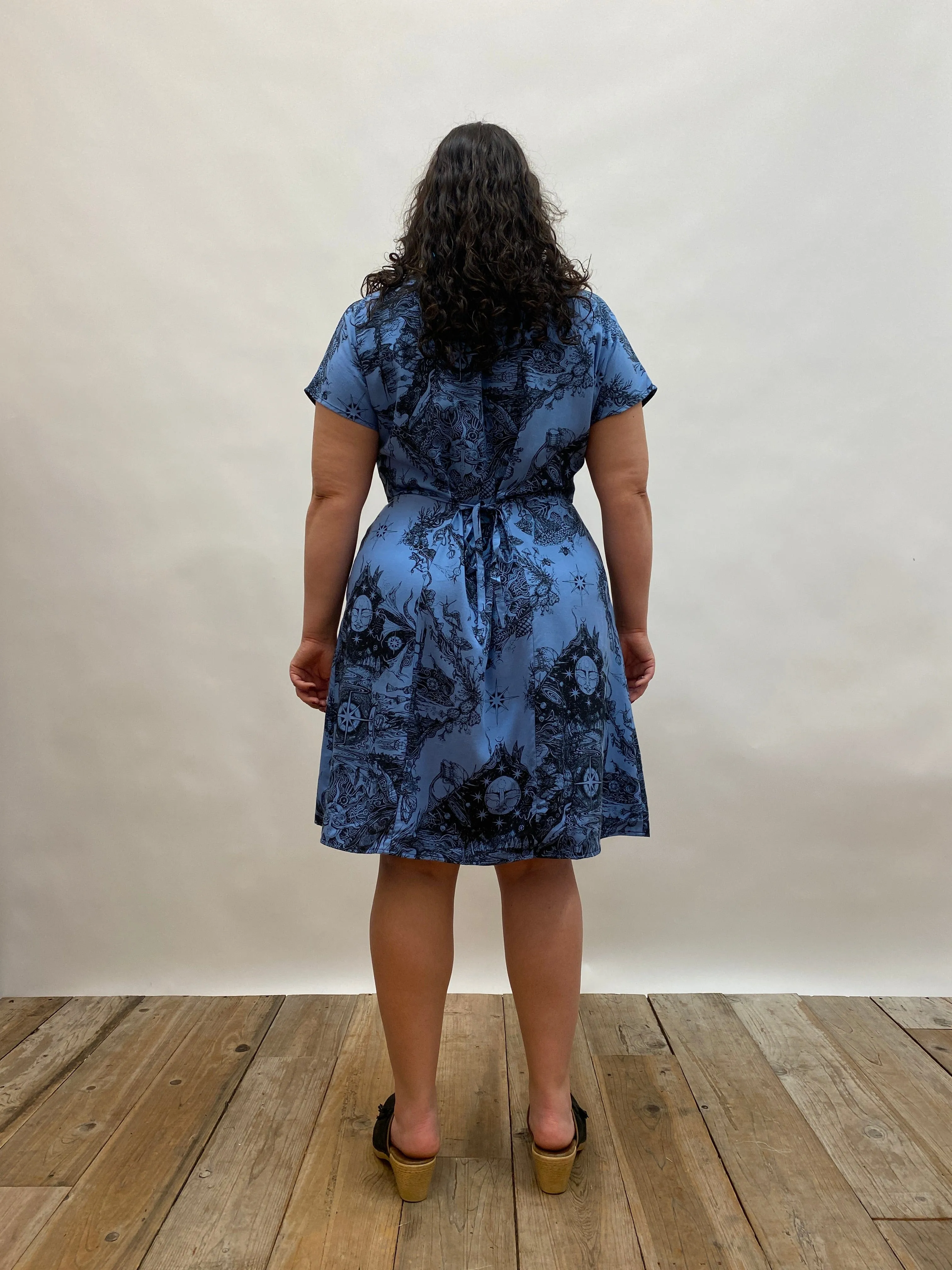 Dolman Dress in Earth Worship in Ocean Blue