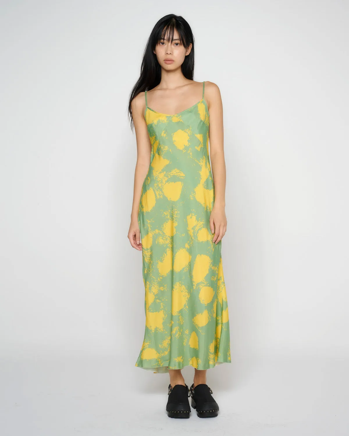 Dot Slip Dress - Lime