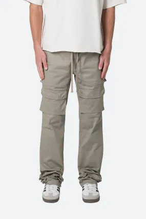 Drawstring Cargo Pants - Grey