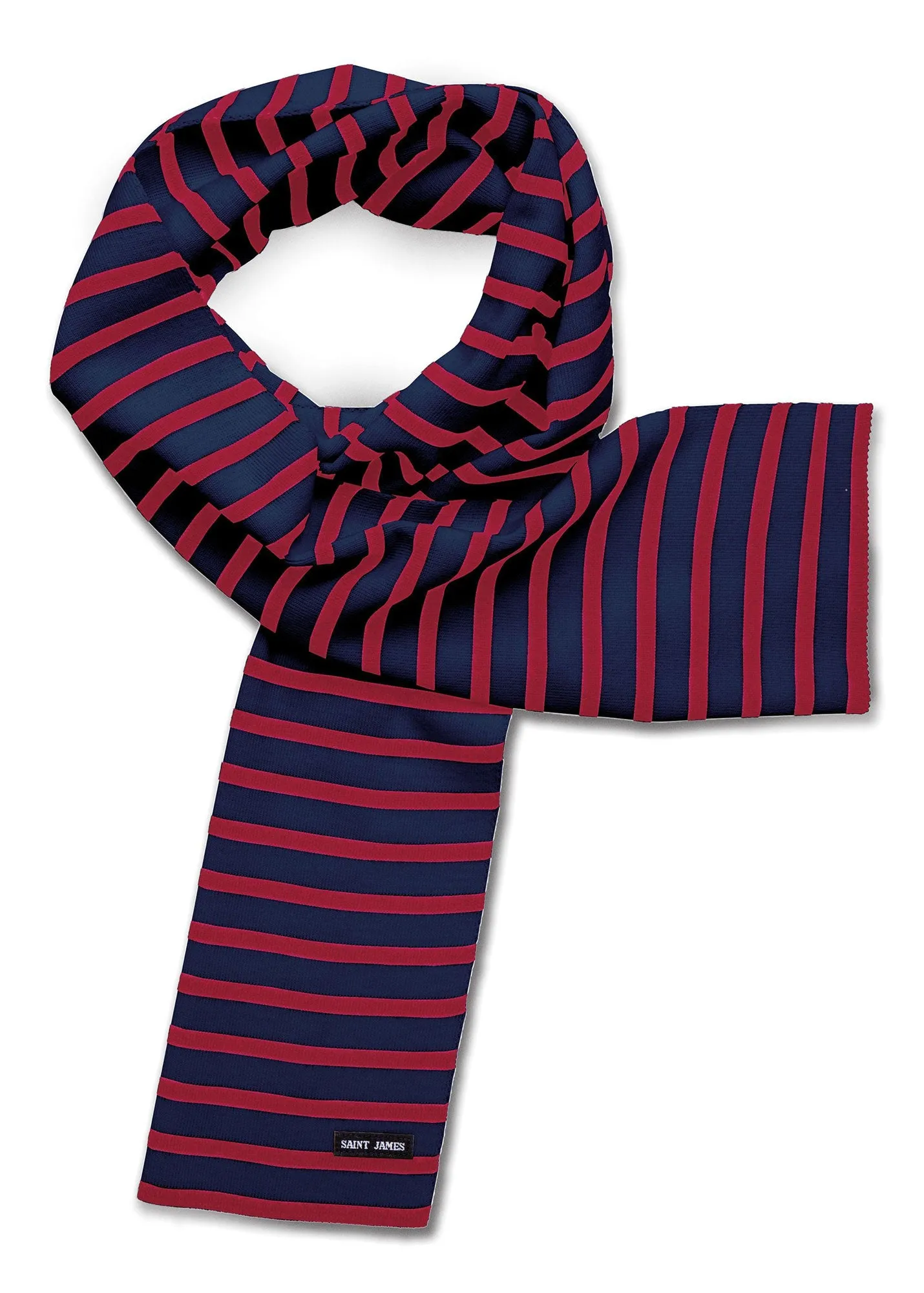 Duguay striped scarf - in blended wool (NAVY/TULIPE)