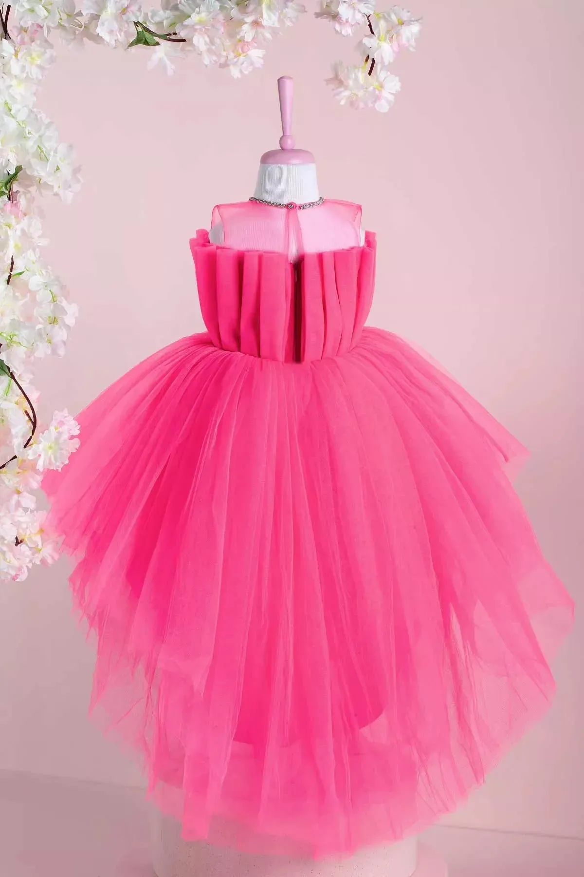 Eliza Pink Party Dress - Tailed